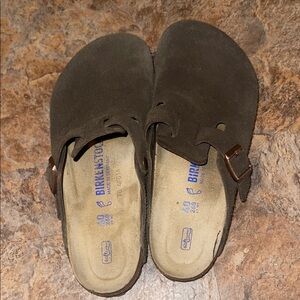 Birkenstock Brown Suede Clogs